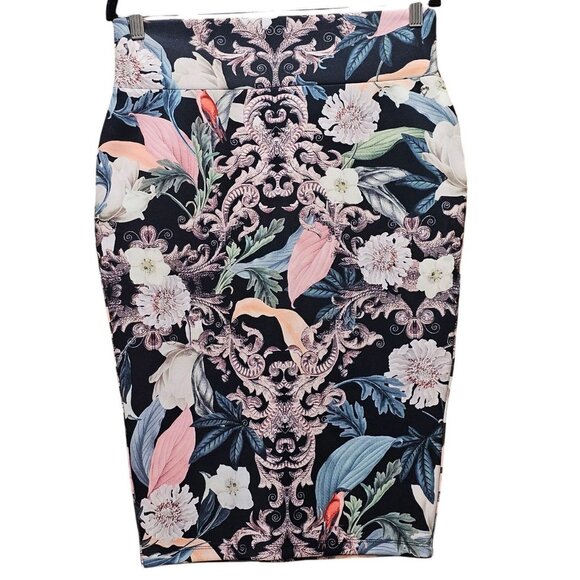 Floral Patterned Pencil Skirt By Thalia Sodi M/M - Picture 2 of 11